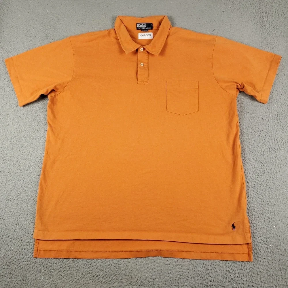 Ralph Lauren Polo Shirt Mens Size 2XL Orange Casual Short Sleeve *